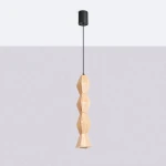 Kubbe lampa wisząca GU10 czarna jasne drewno SL.2032