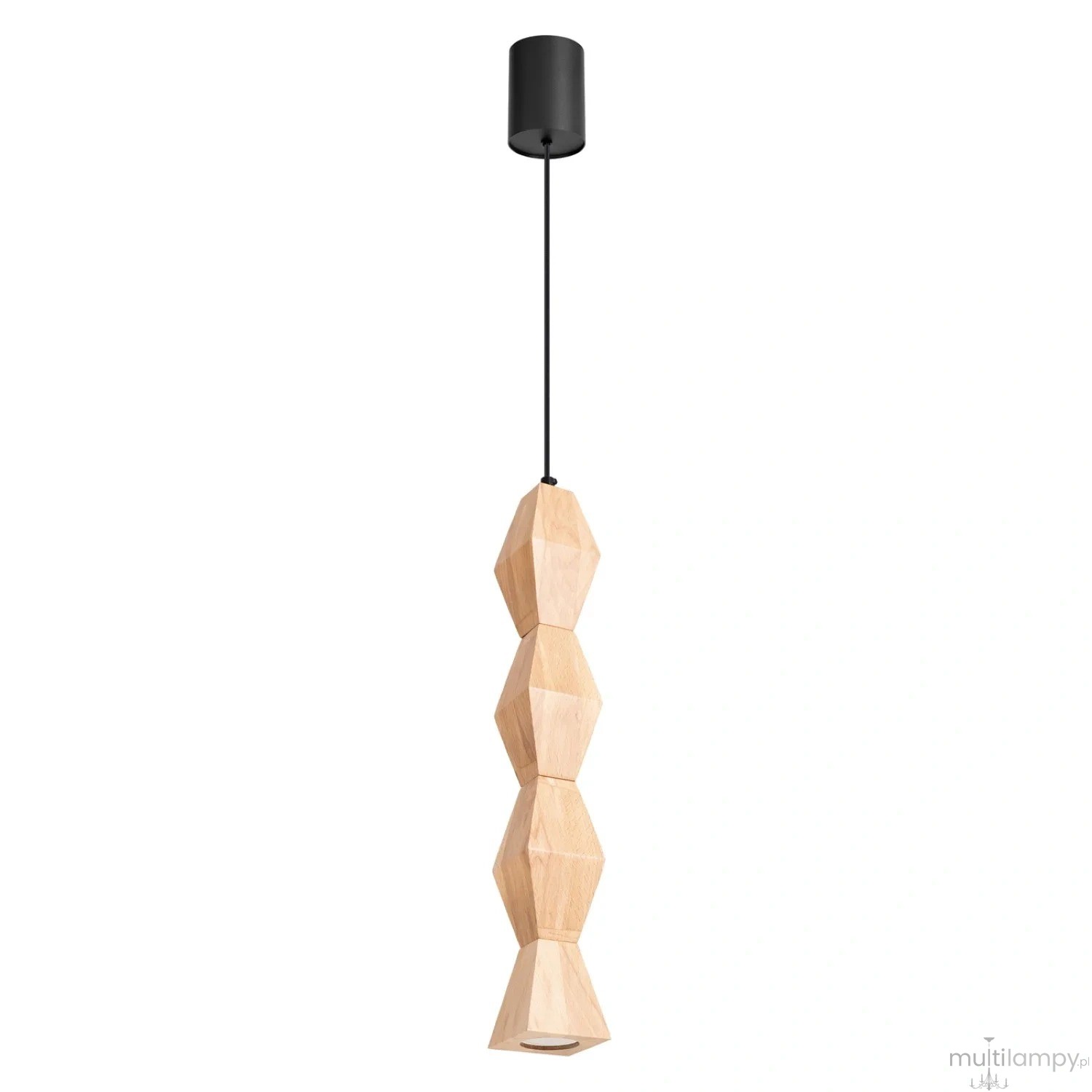 Kubbe lampa wisząca GU10 czarna jasne drewno SL.2032