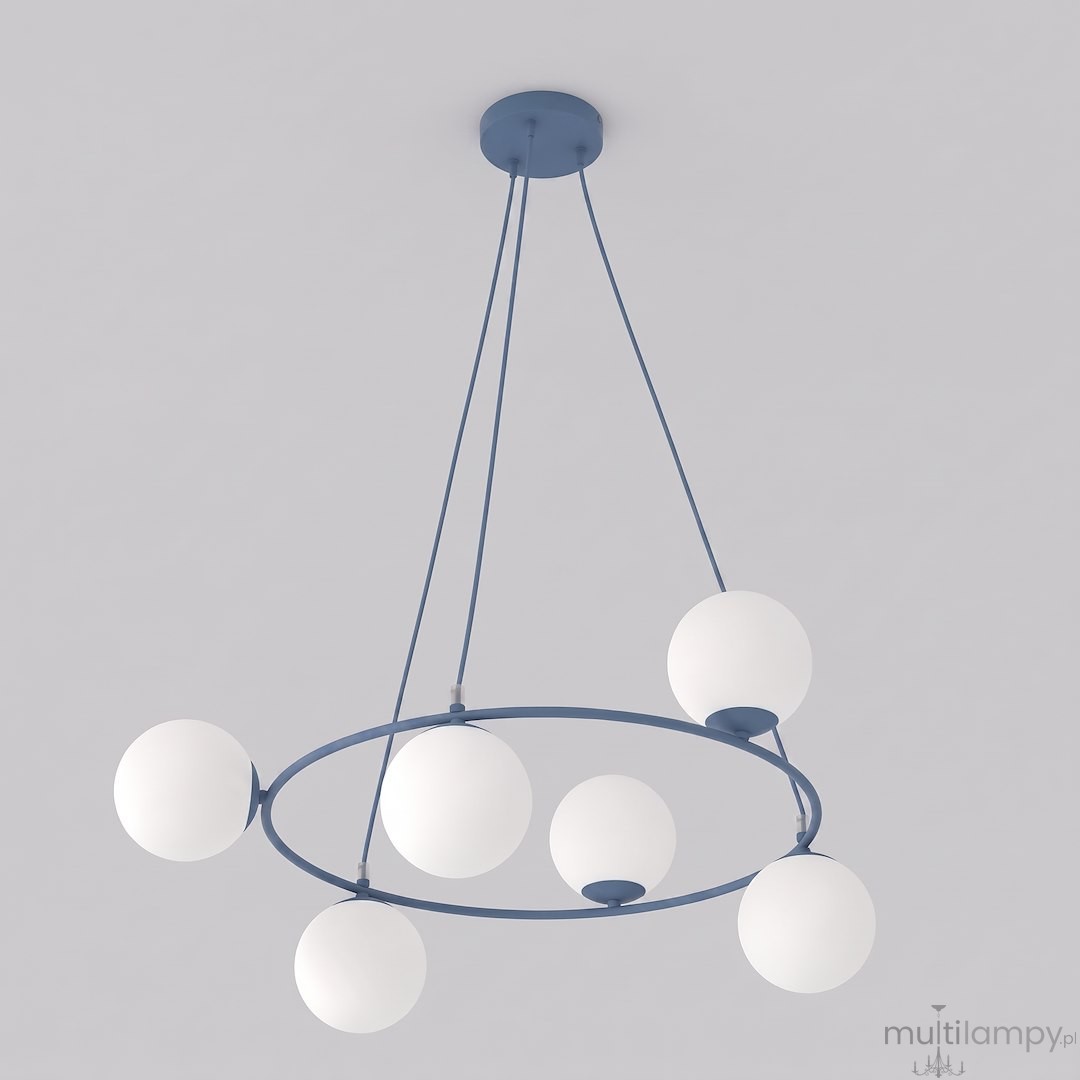 Azura lampa wisząca 6xE14 niebieska/biały 1830/6