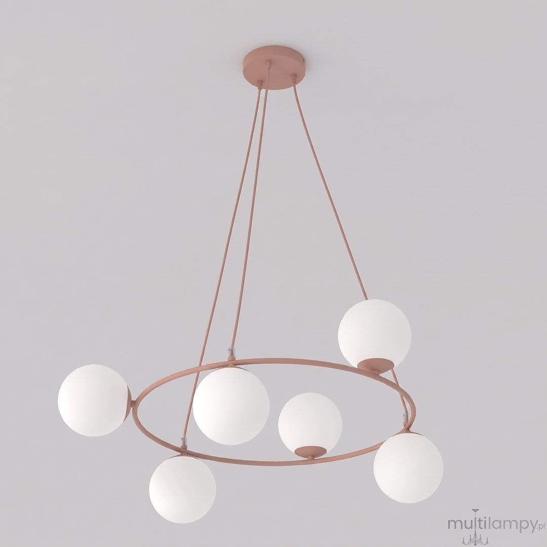Azura lampa wisząca 6xE14 koral/biały 1831/6