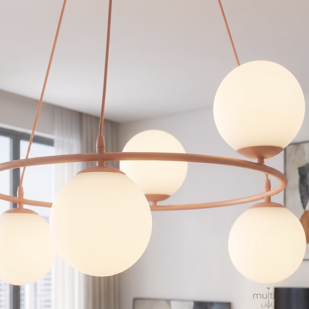 Azura lampa wisząca 6xE14 koral/biały 1831/6