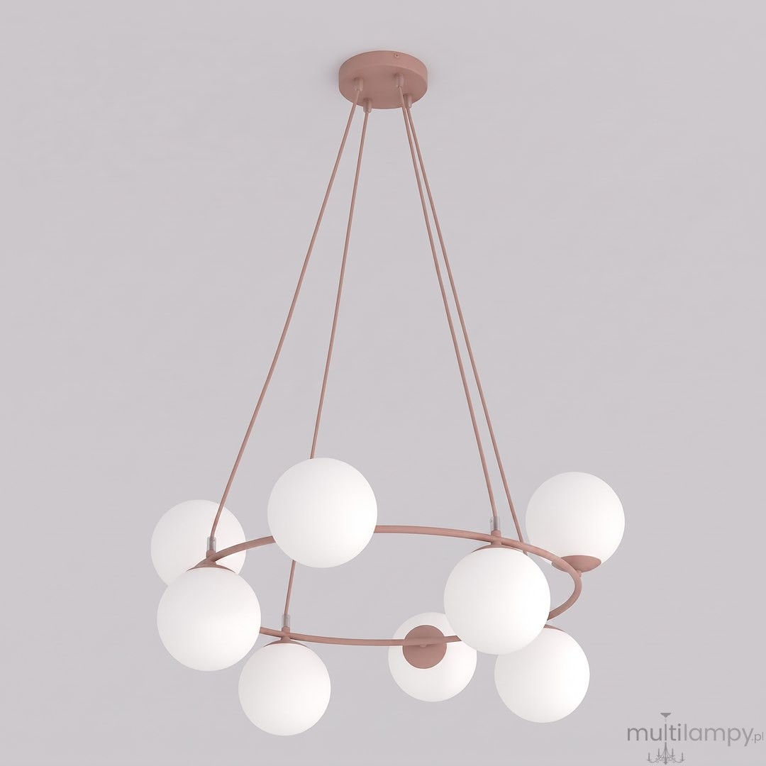 Azura lampa wisząca 8xE14 koral/biały 1831/8