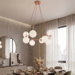 Azura lampa wisząca 8xE14 koral/biały 1831/8