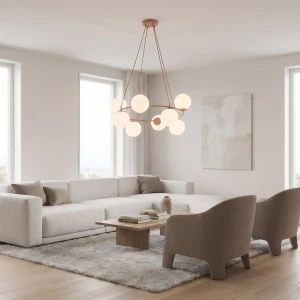 Azura lampa wisząca 8xE14 koral/biały 1831/8