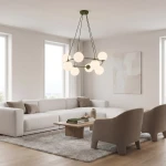 Azura lampa wisząca 8xE14 zielona oliwka/biały 1832/8