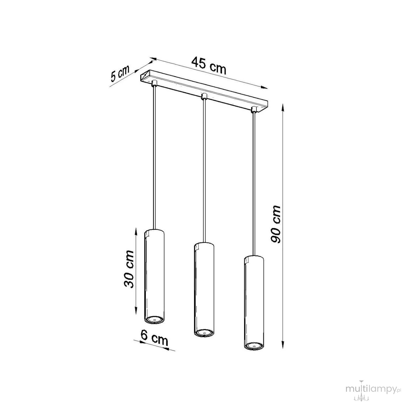 Lagos lampa wisząca 3xGU10 taupe SL.2079