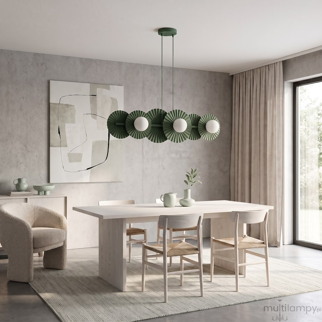 Umbra lampa wisząca 6xG9 zielona oliwka 1829/6