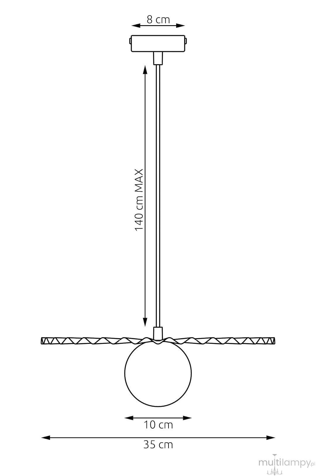 Umbra lampa wisząca 1xG9 niebieska 1827/1