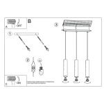 Lagos lampa wisząca 3xGU10 burgund SL.2082