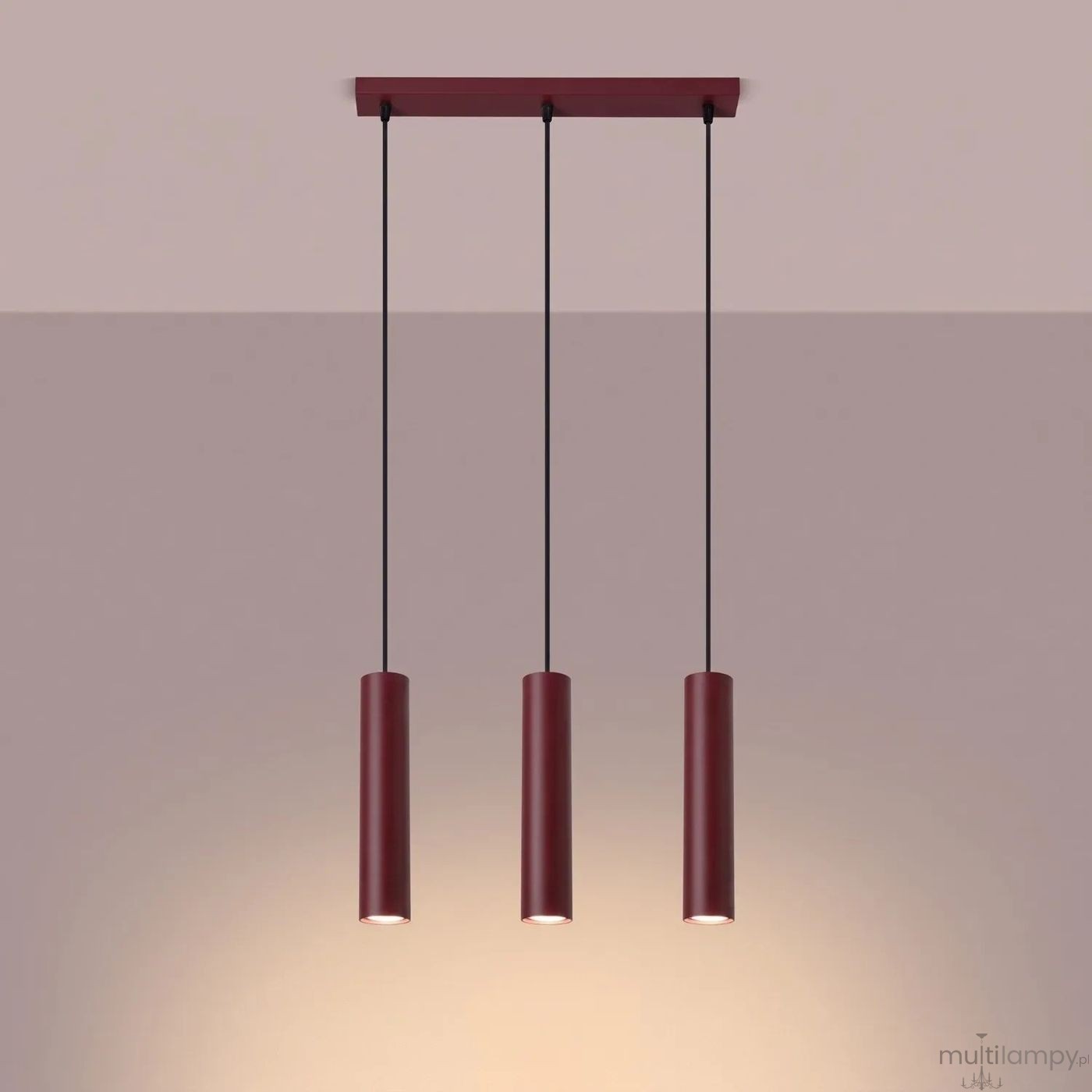 Lagos lampa wisząca 3xGU10 burgund SL.2082
