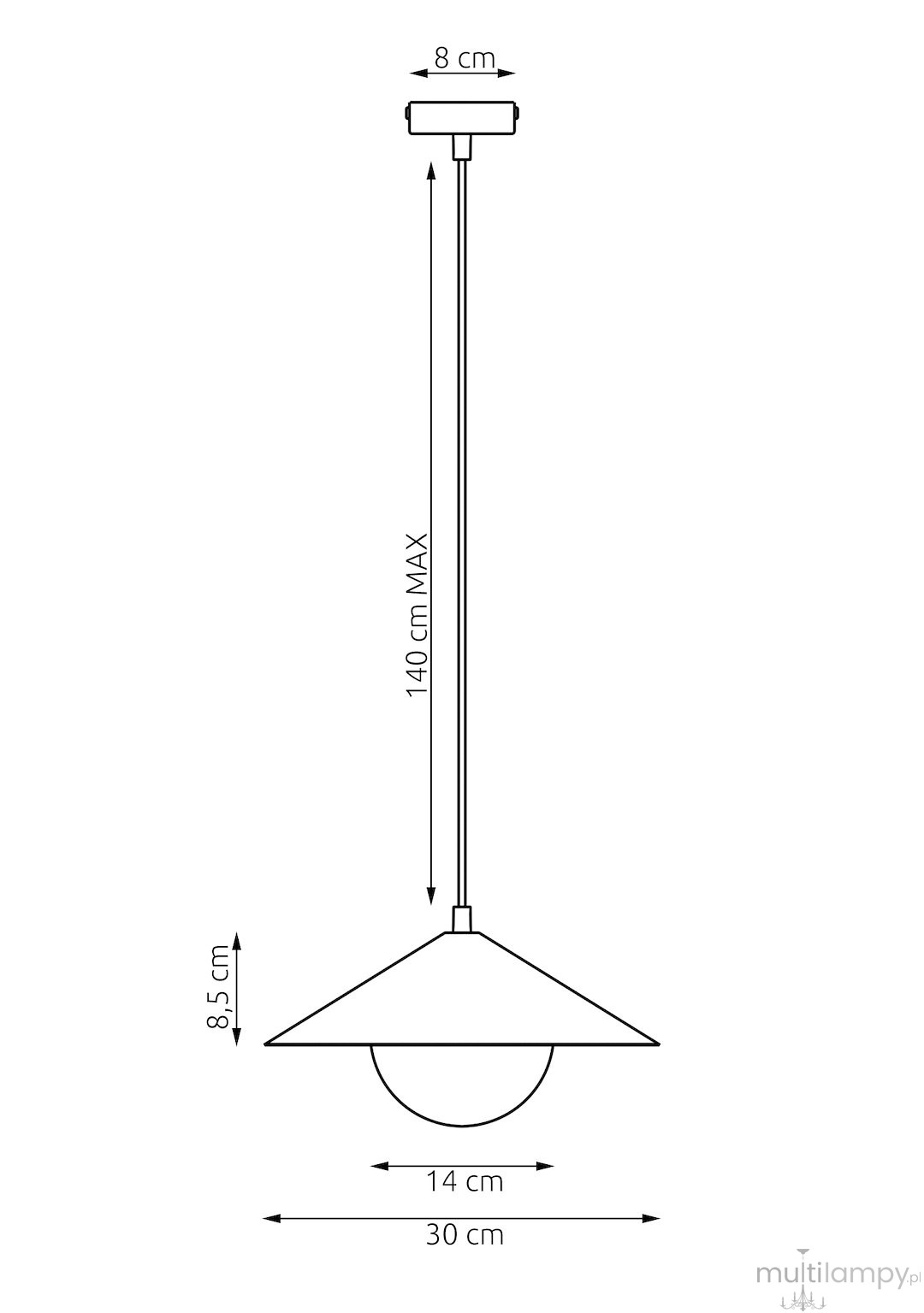 Mono D30 lampa wisząca 1xE14 biała 1779/1S