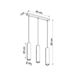 Lagos lampa wisząca 3xGU10 ultramaryna SL.2085