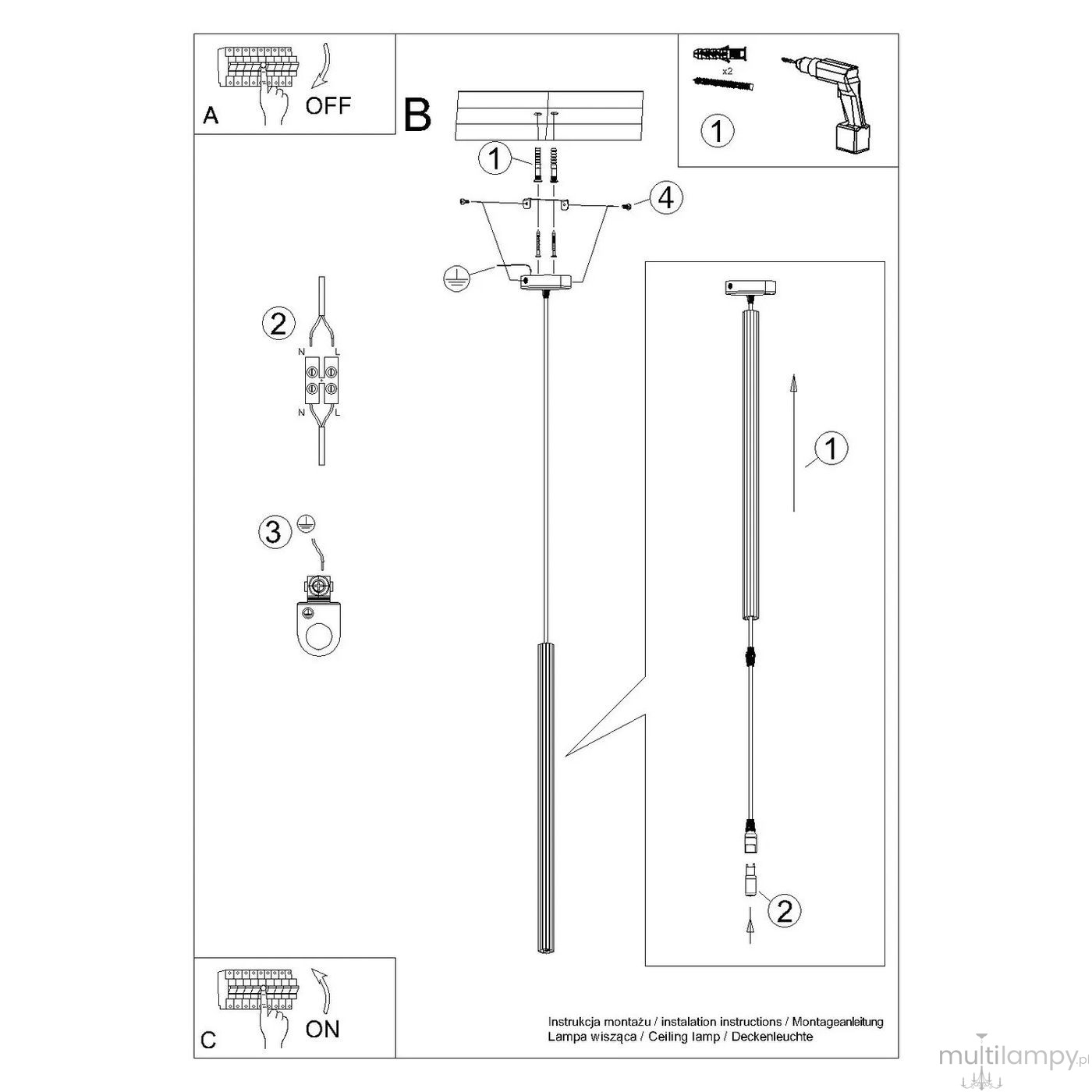 Arche lampa wisząca G9 zielona oliwka SL.2048