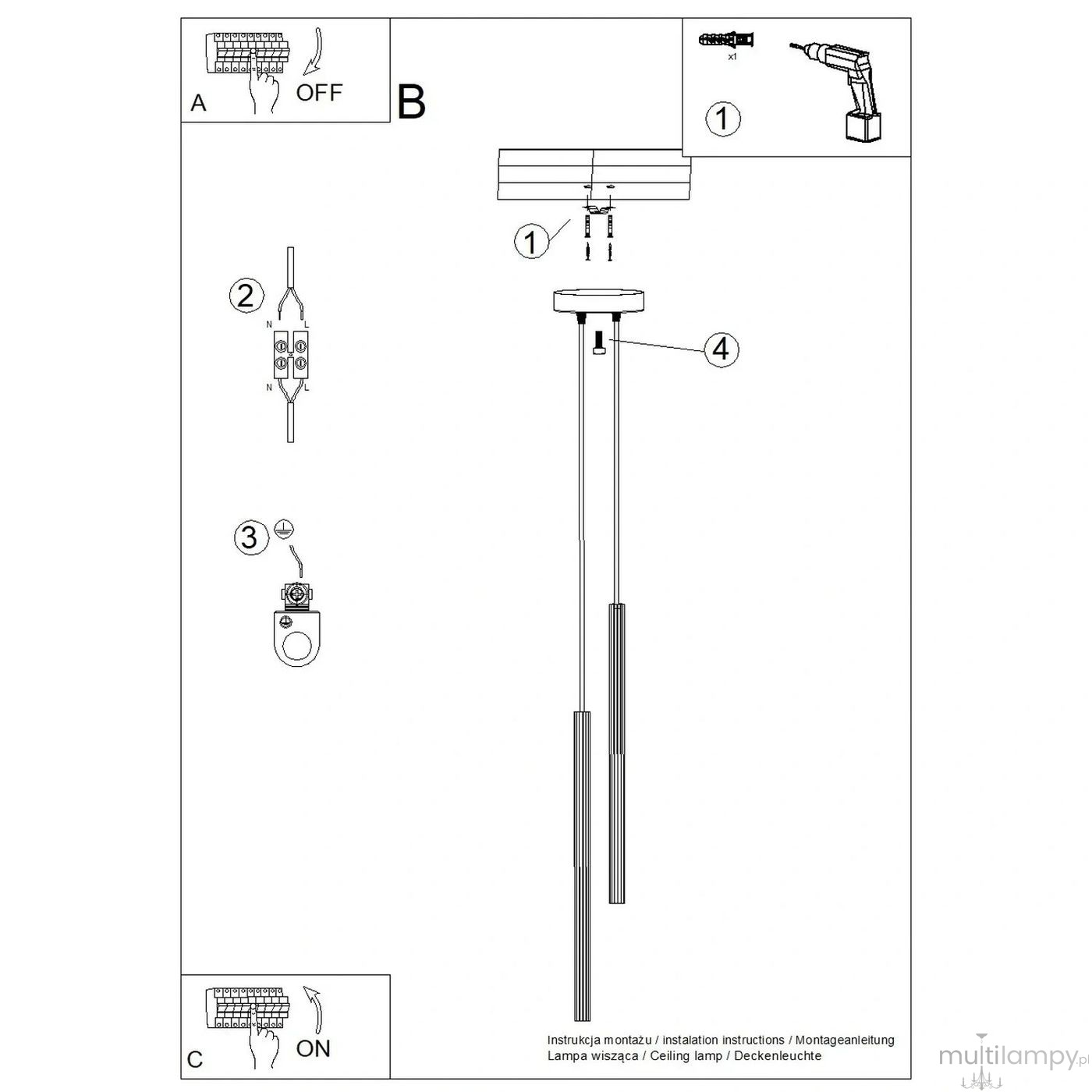 Arche lampa wisząca 2xG9 zielona oliwka SL.2049