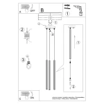 Arche lampa wisząca 3xG9 zielona oliwka SL.2050
