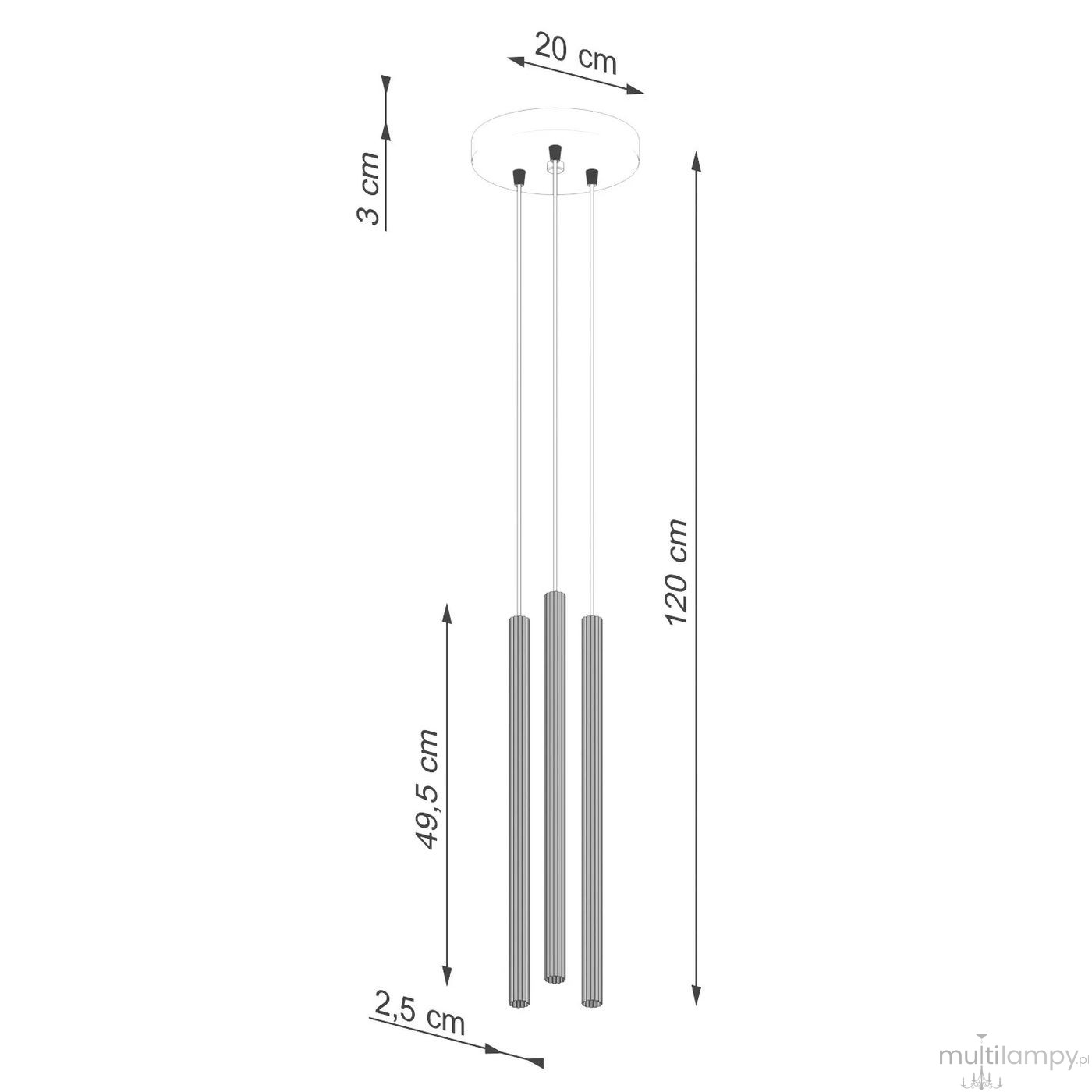 Arche lampa wisząca 3xG9 zielona oliwka SL.2050