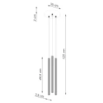 Arche lampa wisząca 3xG9 zielona oliwka SL.2050