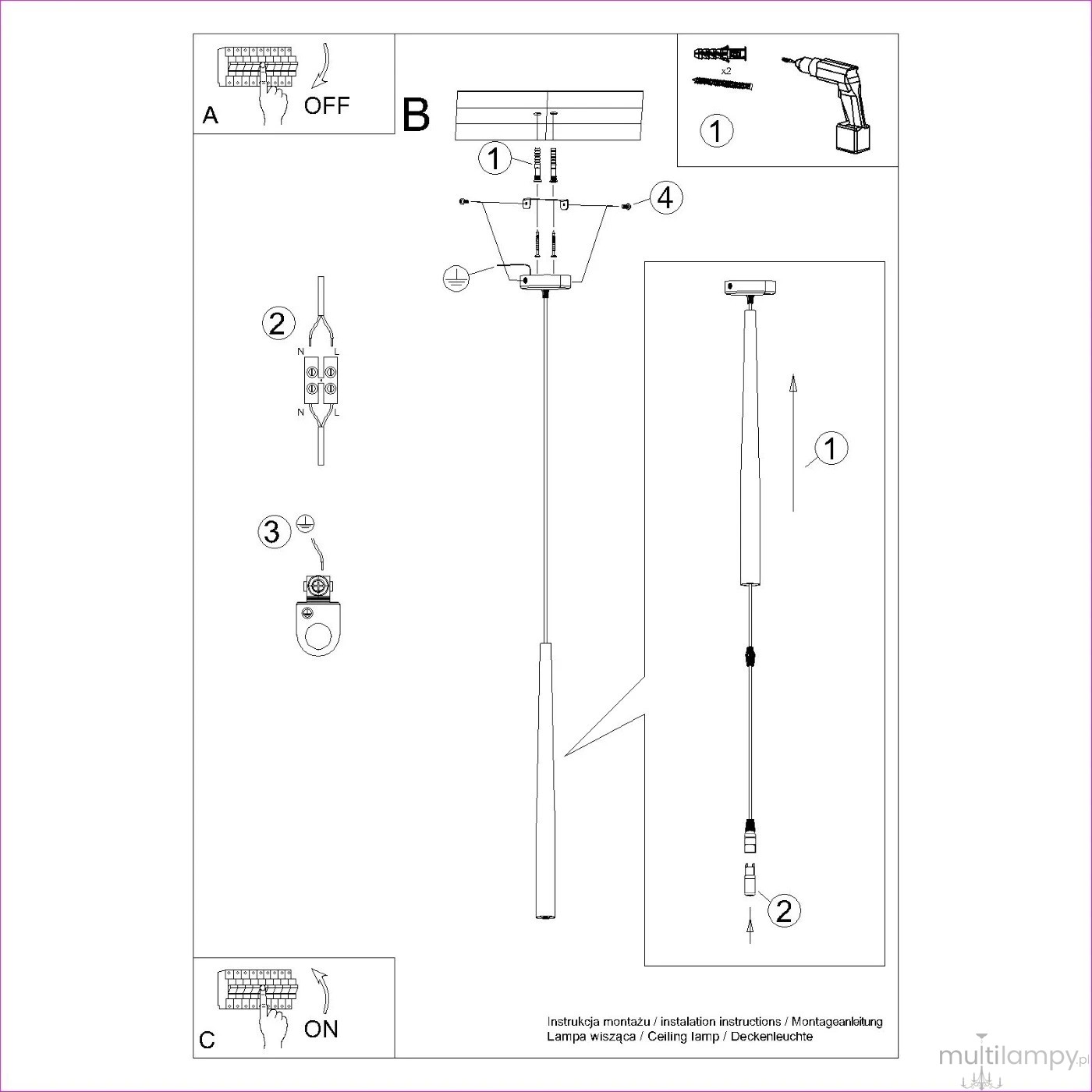 Bliss lampa wisząca G9 czarna SL.1462