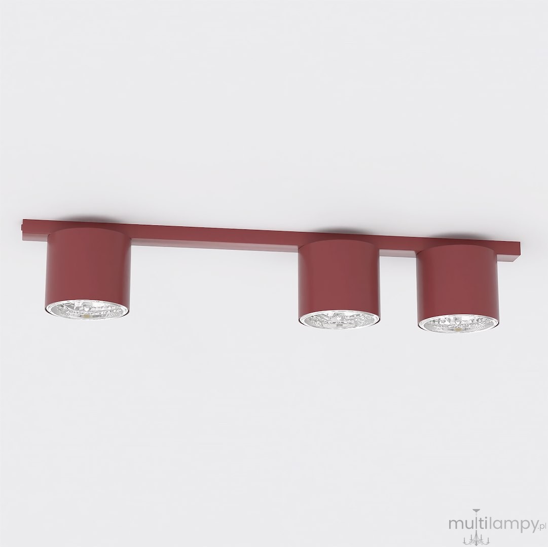 Nano lampa sufitowa 3xGU10 AR 111 burgund 1697/3
