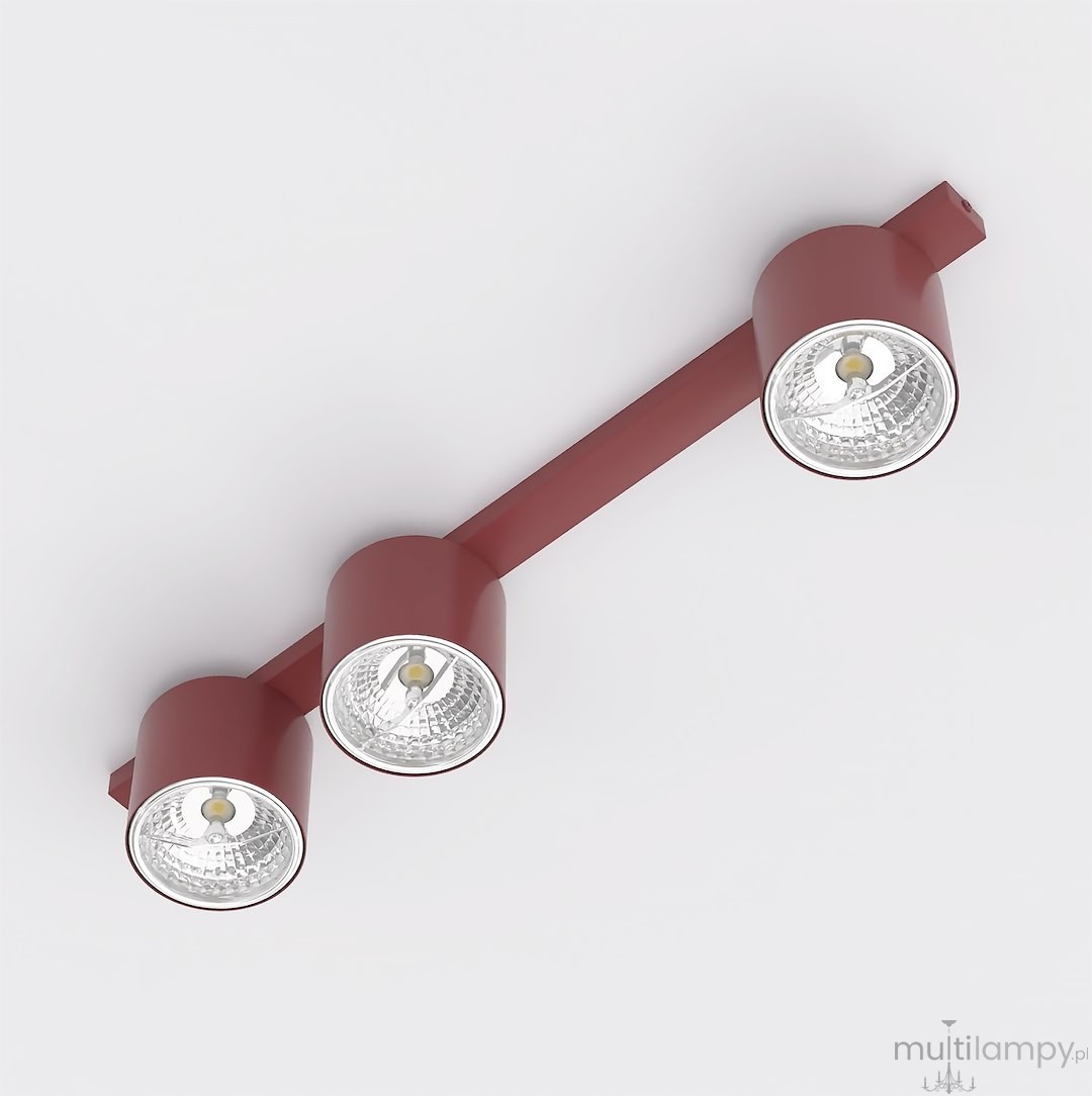 Nano lampa sufitowa 3xGU10 AR 111 burgund 1697/3
