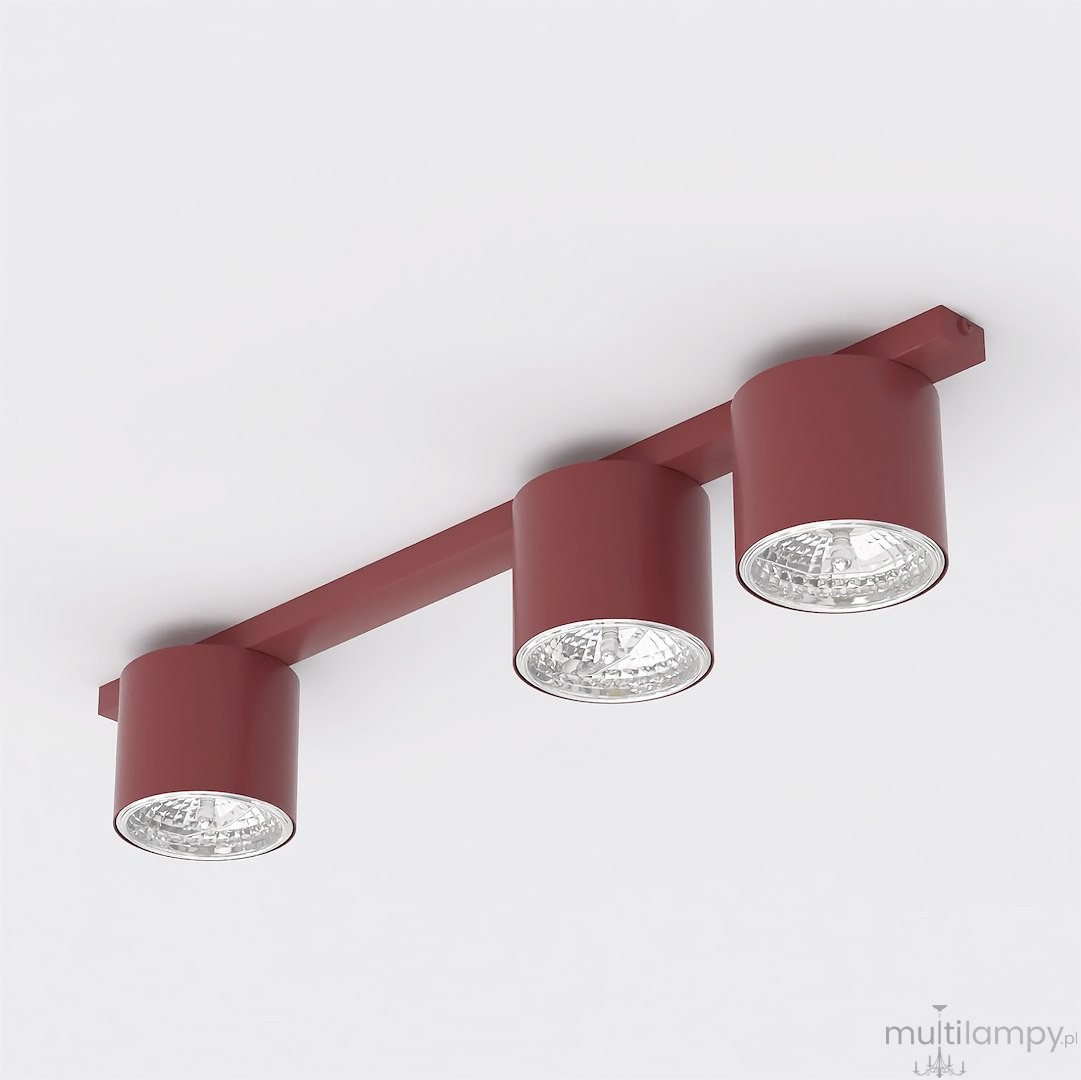 Nano lampa sufitowa 3xGU10 AR 111 burgund 1697/3