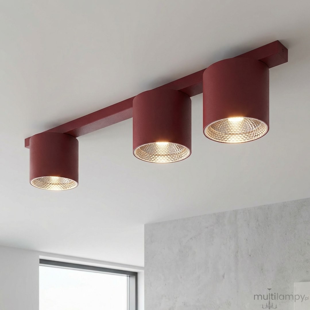 Nano lampa sufitowa 3xGU10 AR 111 burgund 1697/3
