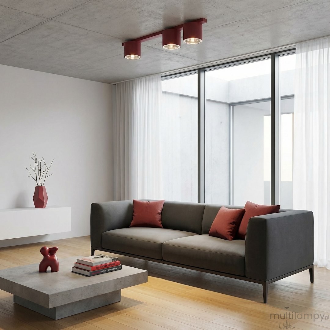 Nano lampa sufitowa 3xGU10 AR 111 burgund 1697/3