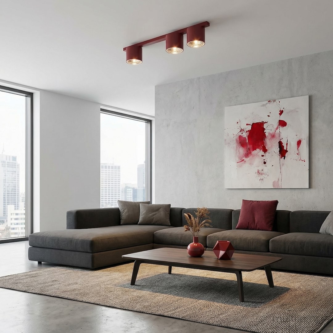 Nano lampa sufitowa 3xGU10 AR 111 burgund 1697/3