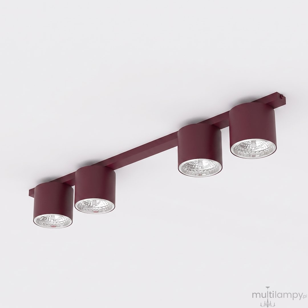 Nano lampa sufitowa 4xGU10 AR111 burgund 1697/4