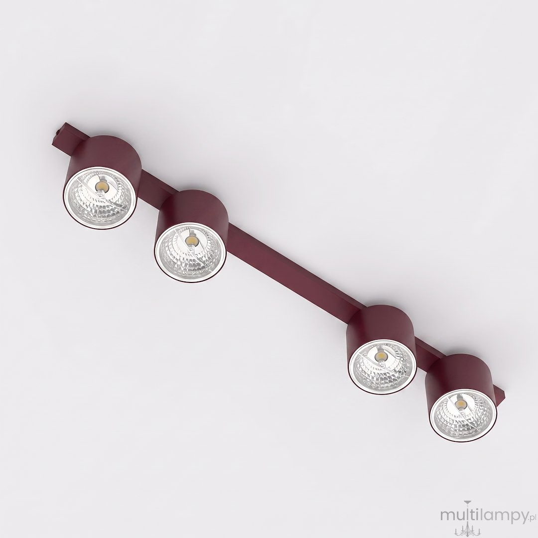 Nano lampa sufitowa 4xGU10 AR111 burgund 1697/4