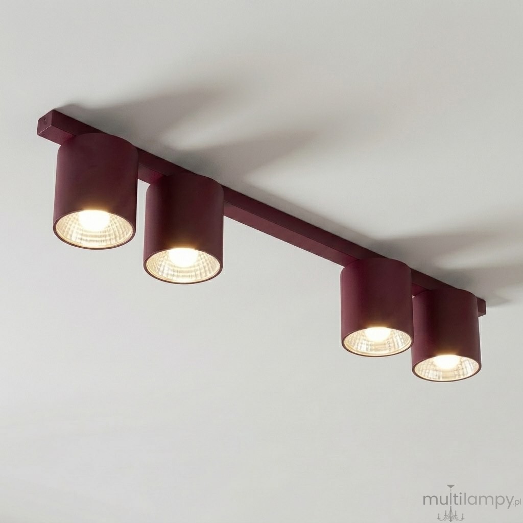Nano lampa sufitowa 4xGU10 AR111 burgund 1697/4