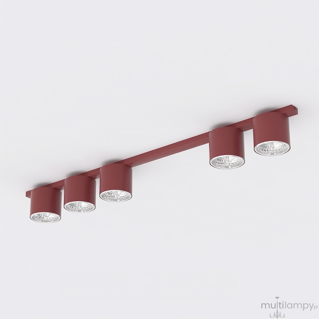 Nano lampa sufitowa 5xGU10 AR111 burgund 1697/5