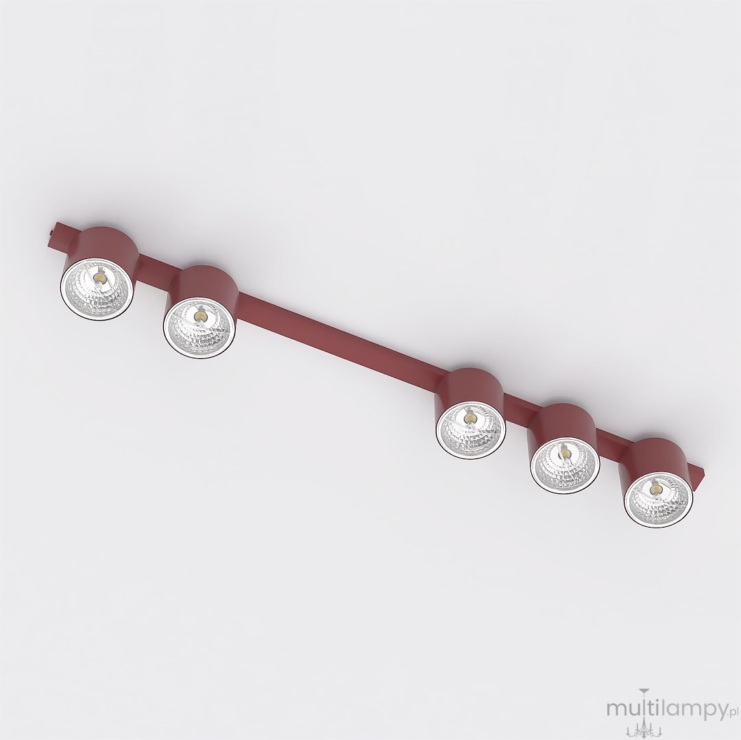 Nano lampa sufitowa 5xGU10 AR111 burgund 1697/5