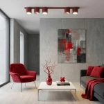 Nano lampa sufitowa 5xGU10 AR111 burgund 1697/5