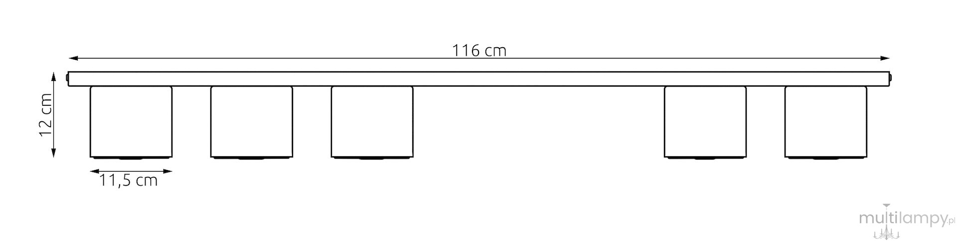 Nano lampa sufitowa 5xGU10 AR111 mokka 1698/5