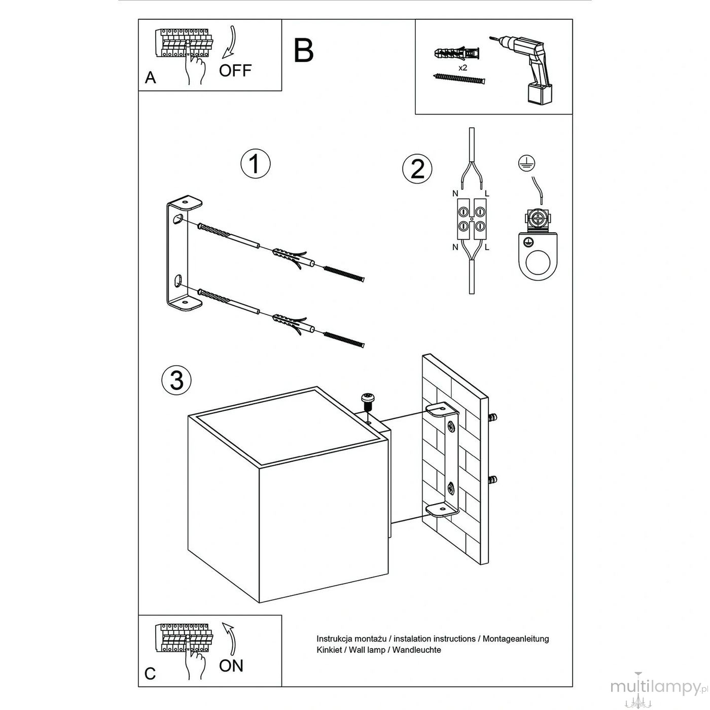 Quad kinkiet G9 ultramaryna SL.2114