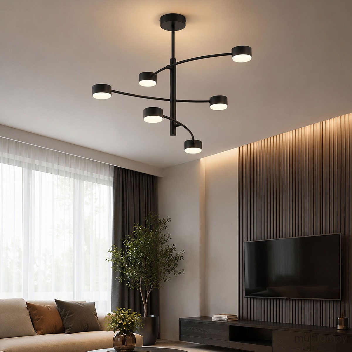 Letis Aro lampa sufitowa 6xGX53 czarna 63477