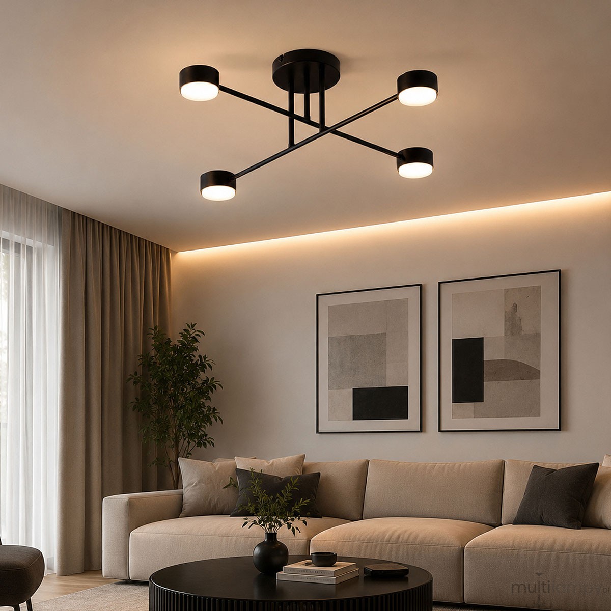 Fenix lampa sufitowa 4xGX53 czarna 63457