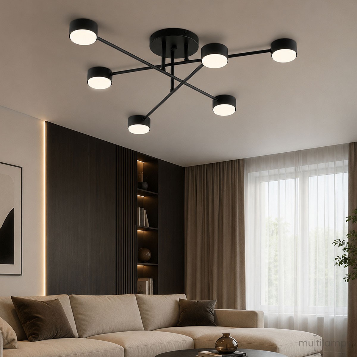 Fenix lampa sufitowa 6xGX53 czarna 63458