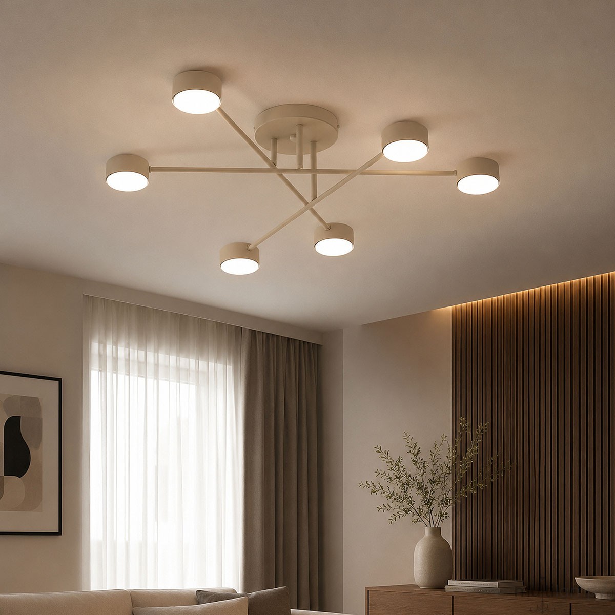 Fenix lampa sufitowa 6xGX53 beżowa 63476