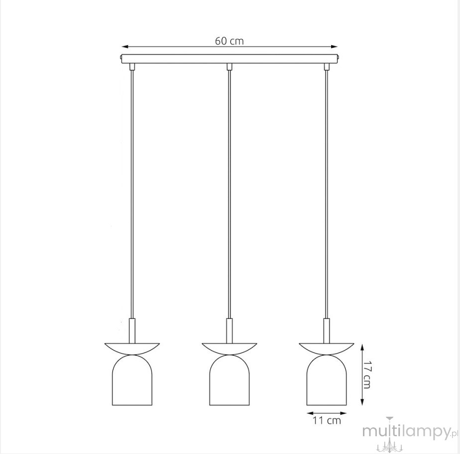 Ego lampa wisząca 3xE14 czarna/mokka 1612/3