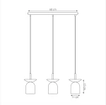 Ego lampa wisząca 3xE14 czarna/mokka 1612/3