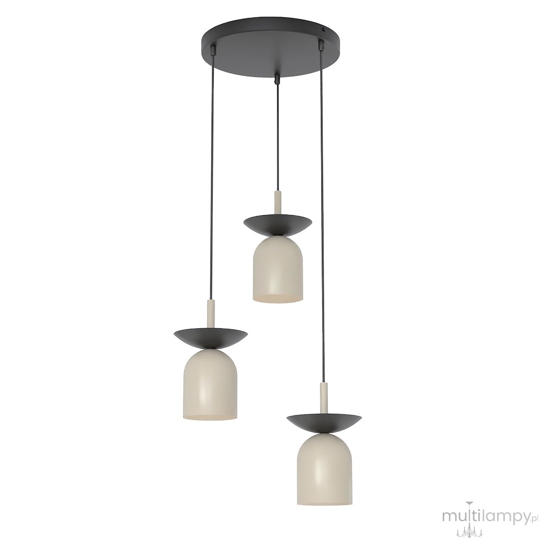 Ego lampa wisząca 3xE14 czarna/mokka 1612/3PREM