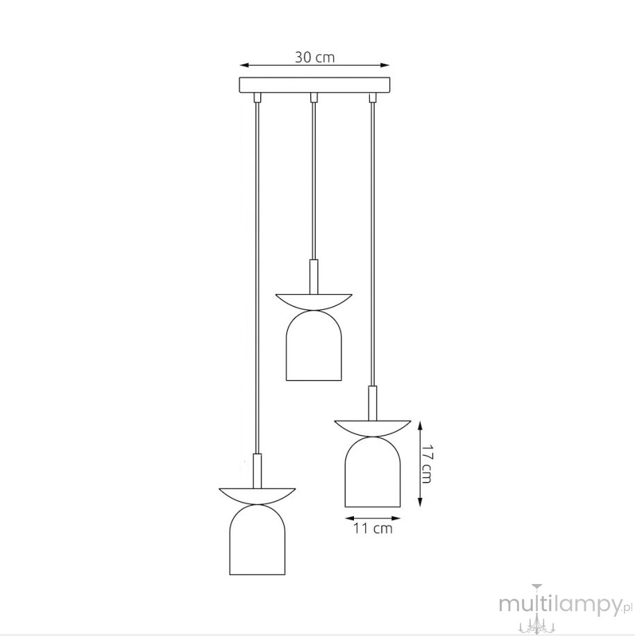 Ego lampa wisząca 3xE14 czarna/mokka 1612/3PREM