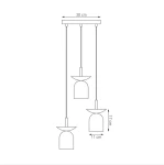 Ego lampa wisząca 3xE14 czarna/mokka 1612/3PREM