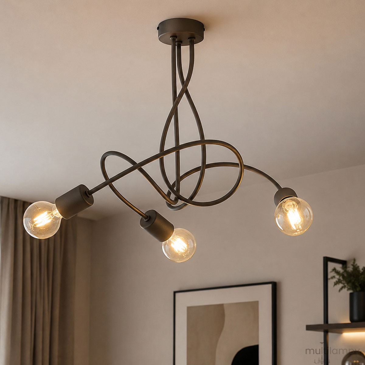 Colette lampa wisząca 3xE27 rdzawa 62697