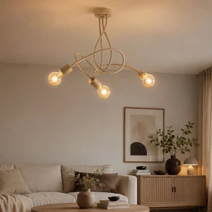Colette lampa wisząca 3xE27 beżowa 62698