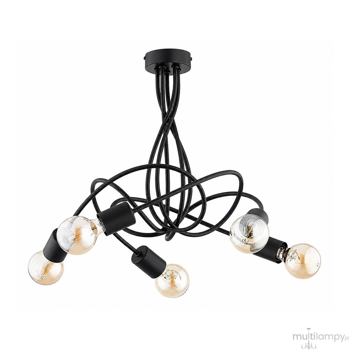 Colette lampa wisząca 5xE27 czarna 63471