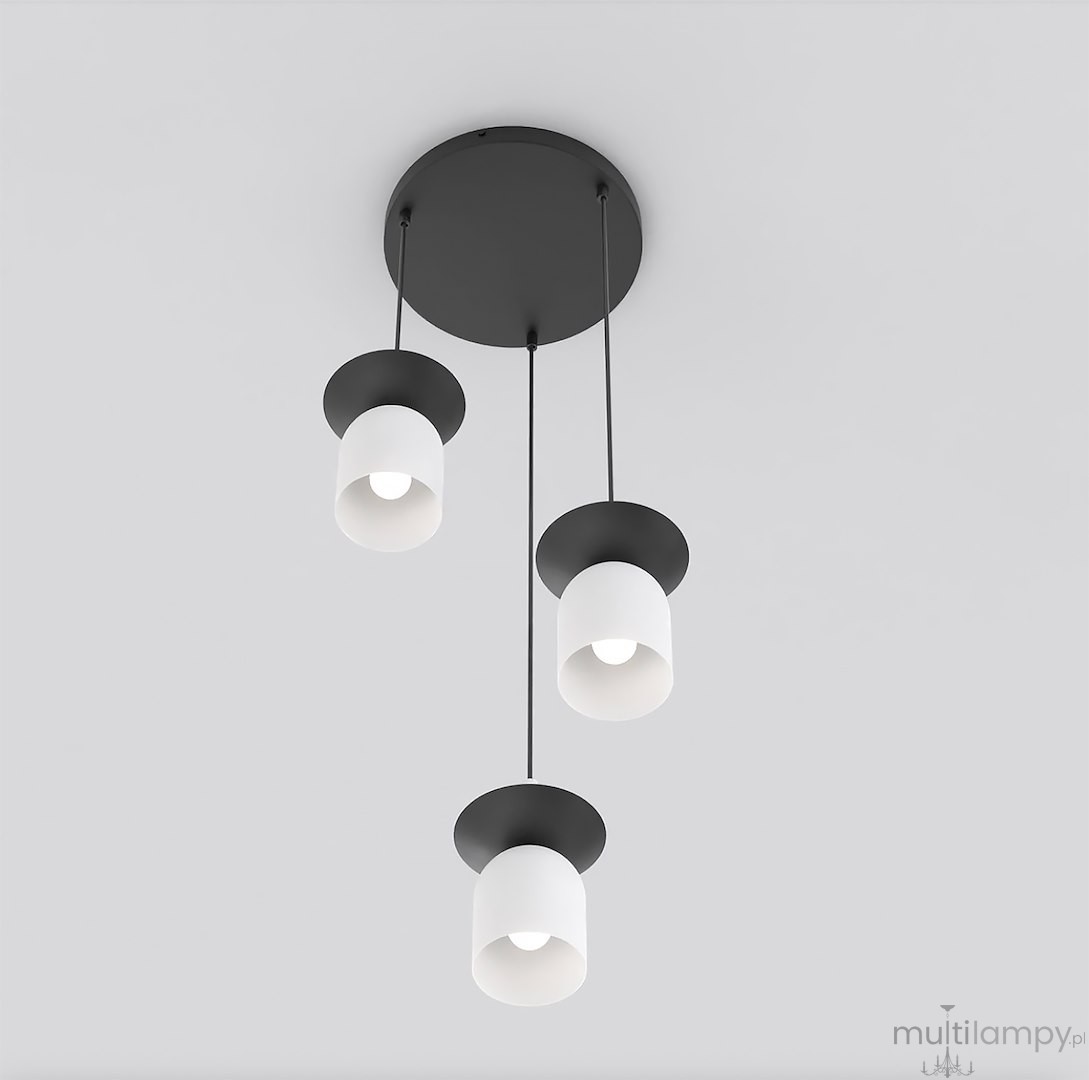 Ego lampa wisząca 3xE14 czarna/biały 1613/3PREM