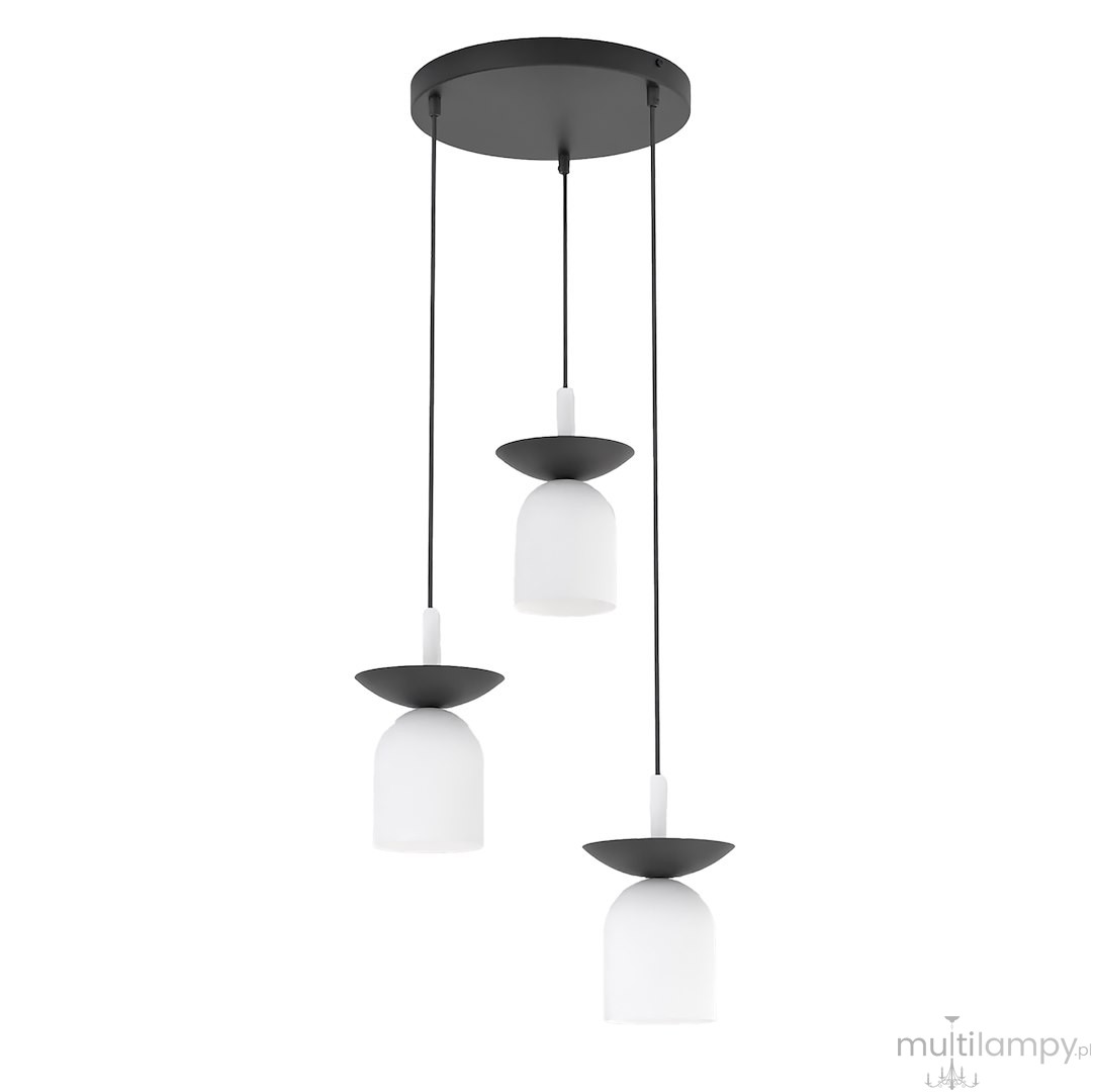 Ego lampa wisząca 3xE14 czarna/biały 1613/3PREM